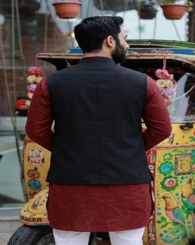 Image of MAYKR Nehru Jacket, Modi Koti for Men, Cotton Waistcoat for All Occasion: Diwali, Wedding, Ethnic, Office Party, Formal and casual Look 1