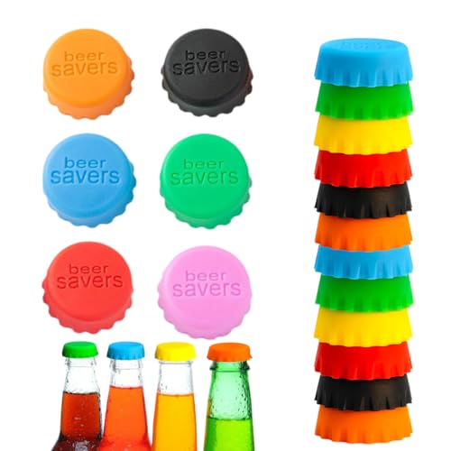 BEPSYOM 18 Tapones de Silicona Reutilizables para Botellas, Cierre Hermético para Cerveza, Zumo y Botellas de Cristal, Colores Variados