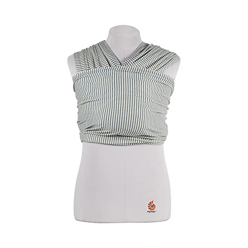 Ergobaby Aura Baby Carrier Wrap For Newborn To Toddler (8-25 Pounds), Navy Gingham Stripe #TOP3