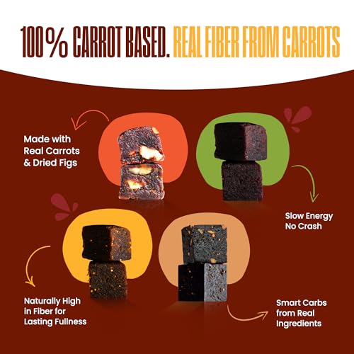 Image of PEPCUBES Carrot Snack Bites Variety Pack (8 Pack, 2 Packs Per Flavor), Walnut, Peanut, Orange & Vegan from Purple Carrot, Soft Chewy, Real Ingredients, Naturally Sweetened, High Fiber, Steady Energy, Gluten Free, Dairy Free, Low Calorie, Plant Based, Gut-Friendly | 8 ct, 1.06 oz each
