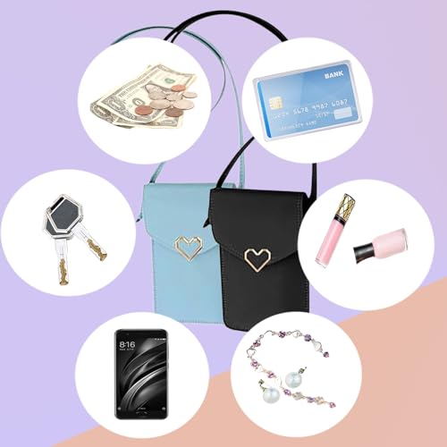 BenePoint Crossbody Bags for Women, Leather Phone Purses Crossbody Purse Cell Phone Purse with Clear Touch Screen Window4