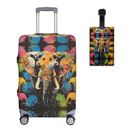 Housse de valise élastique anti-rayures lot de 2 protections bagages motif 3D