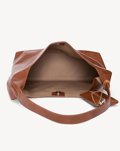 Image of NEWBELLA Women's Hobo Purse - Faux Leather Shoulder Bag & Tote Handbag, Spacious Work Bag for Commute & Daily Use (Brown Hobo)