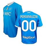 SSC Napoli Maglia Replica Ufficiale | Home 25/26 | Uomo Donna Bambino, 100% Poliestere | Personalizzabile Nome/Numero - Taglia Medium