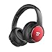 Produktbild TaoTronics Bluetooth-Kopfhörer mit aktiver Geräuschreduzierung, kabelloser Kopfhörer, 30 Stunden Akkulaufzeit, mit Doppel-Lautsprechern 40 mm mit tiefem Bass und integriertem Mikrofon rot