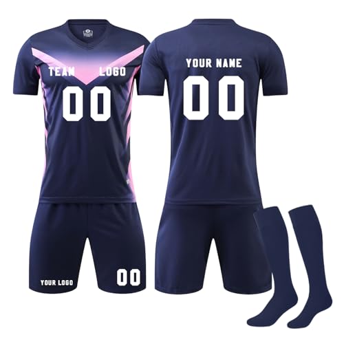 Camisetas de Futbol Conjunto Top Pantalón Corto y Calcetines Personalizados Equipaciones de Futbol para Niños y Adultos con Nombre, Número, Logotipo del Equipaciones 2026