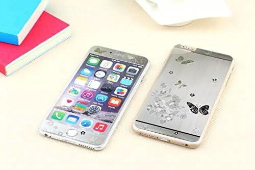 High-end Silver Electroplating toughened film 3D butterfly flowers tempered glass film for iphone 6S/6 High quality front and back protective film for iphone 6S/6