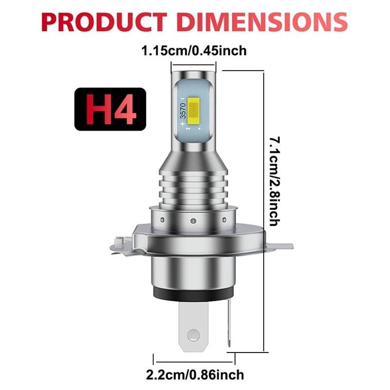 Kit luces LED H4 de repuesto con tres tonos de luz seleccionables para faros de coches 6