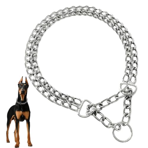 IKOPFLN Collare Strozzo Cane Acciaio Inox Collari per Cani Regolabile Resistente Collare Catena Cane Taglia Grande Media e Piccola