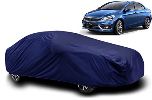 Image of AUCTIMO Maruti Suzuki Ciaz Car Cover Waterproof /Car Cover Ciaz Waterproof /Ciaz Car Cover with Triple Stitched Fully Elastic Ultra Surface Body Protection (Navy Look)
