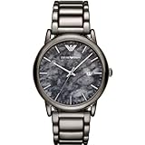 Emporio Armani メンズ AR11155 Luigi アナログディスプレイ クォーツ グレー 腕時計, ガンメタル, クォーツムーブメント。