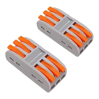 smseace 30 Pcs 3 Port Two-Way Lever Nut Conductor Compact Connectors Quick Terminal Block 28-12 AWG PCT-223-30P