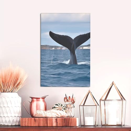 Toile de peintures à thème queue de baleine LHDGBWC décoration murale esthétique