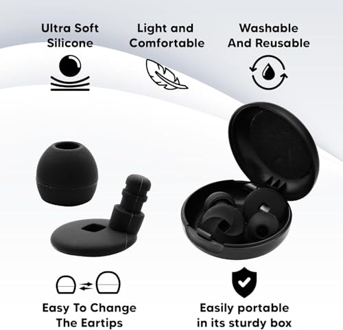 Image of Loop Earplugs for Noise Reduction High Fidelity Ear Protection for Concerts, Work, Noise Reduction, Studying, Musicians, Motorcycles, Relaxation - SNR 33 Filter Sound Blocking - Reusable Flexible Earplugs for Sleep - Travel , 4 Ear Tips in XS,S,M, L (White, One Size)