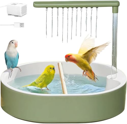 Ducha de baño para loros con flujo continuo para evitar estrés 2