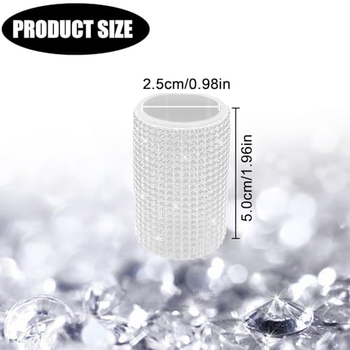Image of Upright Car Chapstick Holder, Bling Insulating Lip Balm Holder,Rhinestone Car Accessories for Women Interior ,Suitable for Most Vehicles. (White)