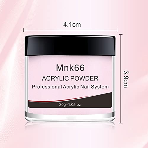 Mnk66 Acrylic Powder Professional Clear Pink Nude Milky White Acrylic Nail Powder For Nail Extension, French Nail Art 3D Flowers, Nail Carving, Beginner (Ysjf002-30G) #TOP5