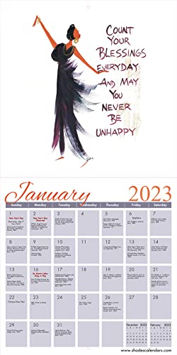 2023 African American Monthly Wall Calendar, Shades Of Color: Girlfriends, A Sister’s Sentiments, Highlighting Black Culture Through Beautiful Art, 12 By 12 Inches, Artist: Cidne Wallace (23Gf) #TOP2