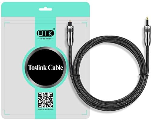 EMK Optical Cable Toslink to Mini Toslink Cable 3.5 Toslink Adapter Digital Optical Audio Cable Gold Plated Optical S/PDIF Cable for Soundbar to Smart-TV Speaker (3M)