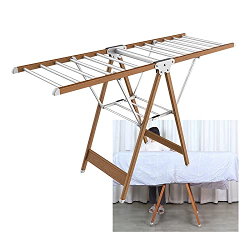 Tendedero portátil Plegable con Barra de Soporte Ajustable, tendedero de aleación de Aluminio de 2 Niveles para Uso en Interiores y Exteriores.