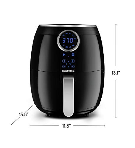Image of Gourmia GAF575 5-Quart Digital Air Fryer - No Oil Healthy Frying - 12 One-Touch Cooking Functions - Guided Cooking Prompts - Easy Clean-Up - Recipe Book Included