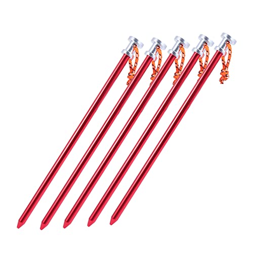 WOONEKY 5pcs Tent Pegs Durable Ground Stakes for Camping Hiking and Outdoor Activities Securely Anchors Soft and Hard Soil Lightweight and Portable Tent Accessories