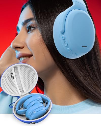 Image of Hard Travel Carrying Case Compatible with Skullcandy Crusher Over-Ear Headphones. (Case Only, Not Include The Device) (Blue)