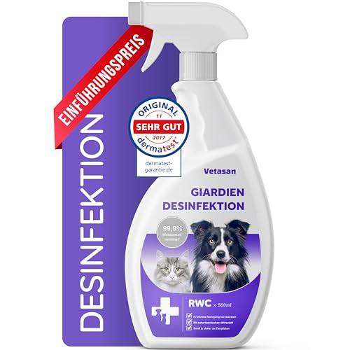 Vetasan Giardien-Spray Hunde & Katzen 500ml I Desinfektionsmittel Spray gegen Giardien, Bakterien, Pilze & Viren I Geruchsneutralisierendes Desinfektionsmittel., 6.98 €