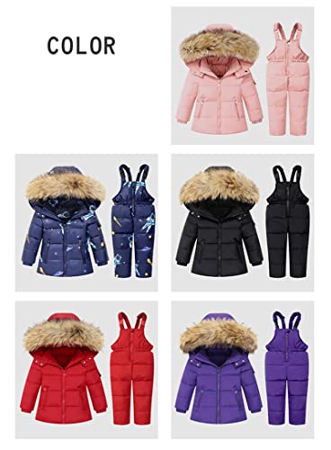 Conjunto de roupas infantis para bebês e meninas doce macacão de neve engrossado jaqueta de inverno