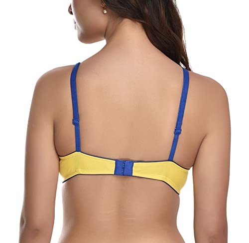 Image of StyFun Women Cotton Non-Padded Non-Wired Seamless Everyday Bra Multicolor Cup- B See Main Image to Check How Many Bras You Will Get