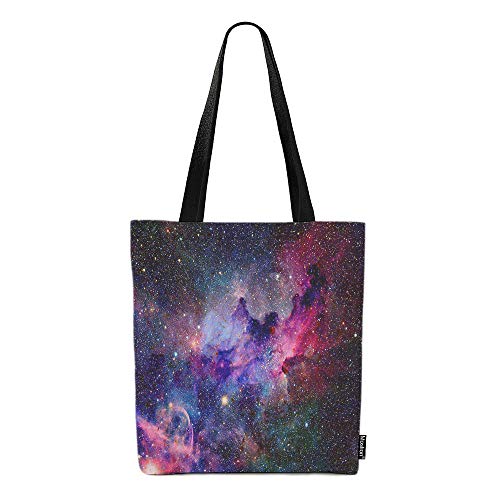 Moslion Sacs en toile pour ordinateur portable - Motif galaxie - Étoiles - Planètes - Univers - Système solaire - Grand format - Réutilisable - Pour homme et femme - 38,1 x 40,6 cm Cover