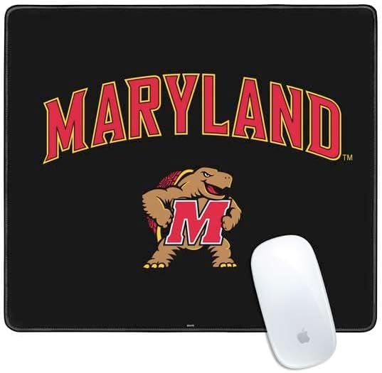 Skinit Small Gaming Mouse Pad - Officially Licensed Maryland Design with Stitched Edges, Waterproof, Non-Slip Rubber Base, Desk Mat for Keyboard & Mouse, 12.6" x 11" inches
