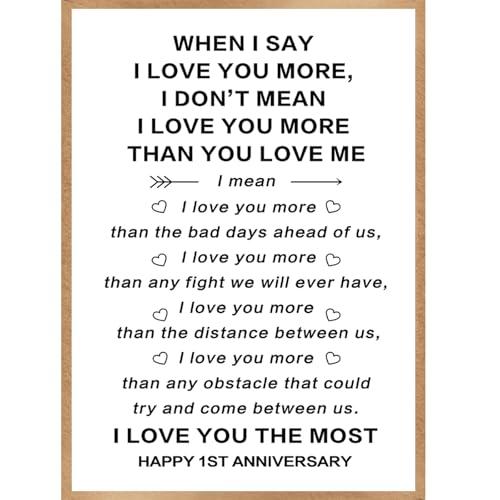 HEJOYN 1st Wedding Anniversary Card & Gift for Wife Husband Happy One Year Anniversary Card & ނւ̃MtgÃMtgA1NLOJ[h MtgACfA