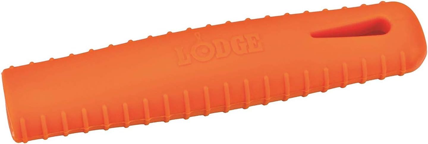 Lodge Silicone Hot Handle Holder - Dishwasher Safe Hot Handle Holder Designed for Lodge Carbon Steel Pan Products - Reusable Heat Protection Up to 500° - Orange,7" (Pack of 12)