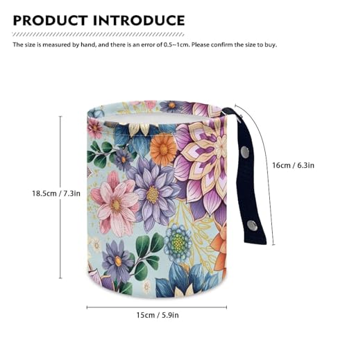 Image of Boho Car Trash Bag, Car Trash Can - Cute, Portable, Collapsible for Back Seat, Floor, or Hanging Headrest Waste Basket