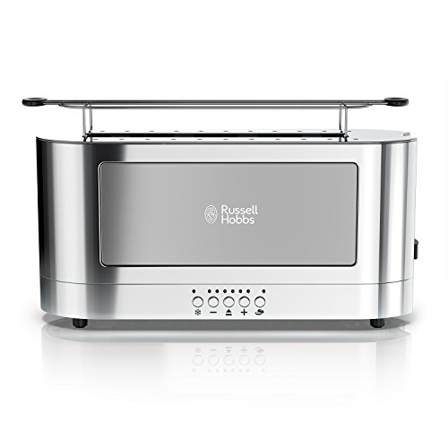 Russell Hobbs Trl9300Gyr 2-Slice Glass Accent Long Toaster, Silver & Stainless Steel #TOP7
