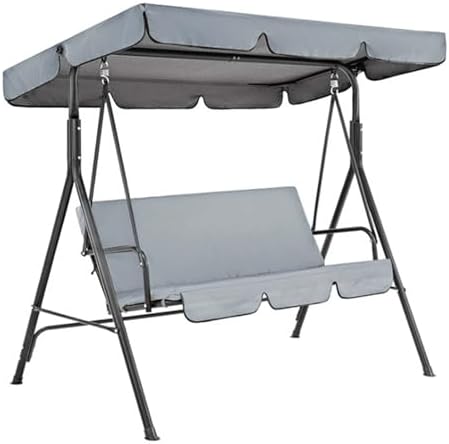 Waterproof Swing Canopy Top Cover & Chair Cover, UV-Resistant All-Weather Replacement Canopy for Garden Hammock Swing Chair, 004, 190x132x15cm