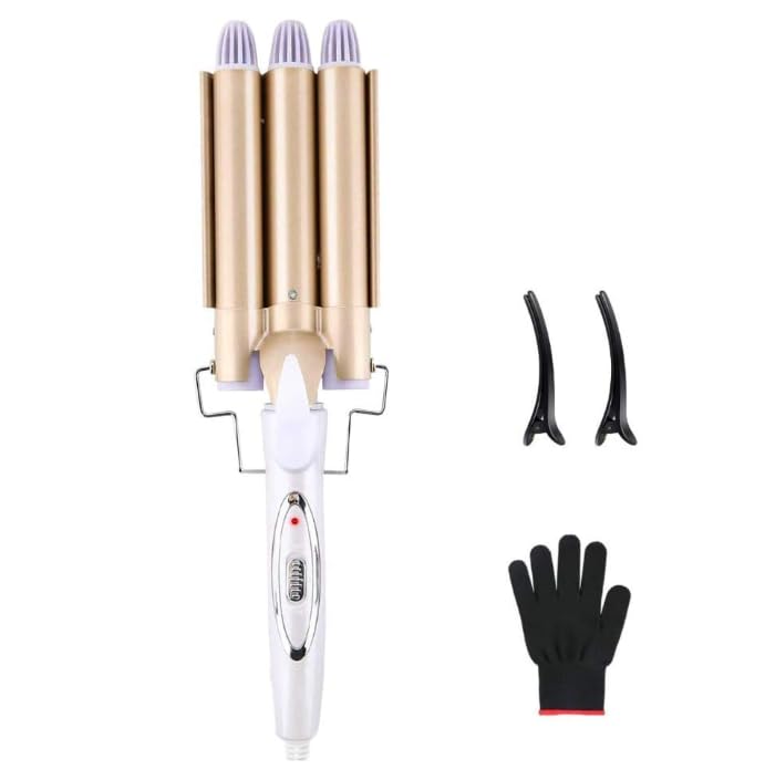 Boucleur à cheveux à 3 barils grandes ondulations, Reyke fer ondulé 22 mm avec température...