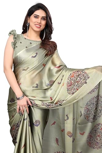 Image of MIRCHI FASHION Women Saree Chiffon Flower Print | Breathable Lightweight Sari for Office and Daily Use with Unstitched Blouse Piece (Available in 30 Styles)