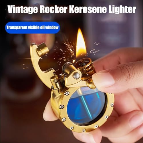 Encendedor de queroseno recargable con tanque transparente para control de líquido visual 2
