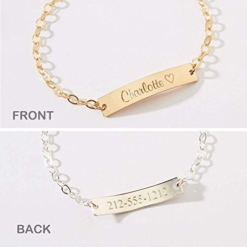 Personalized Baby Name Bracelet Gold Silver Boy Girl Baptism Gift First Birthday Jewelry for Infant Boys and Girls Custom Engraved Name ID Bracelet Christmas Easter Back to School Gift4