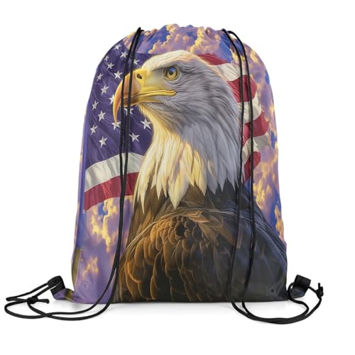 jejeloiu Eagle Drawstring Backpack 13