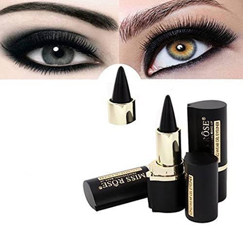 Black Eyeliner Cream,Makeup Eyeliner Pen Eye Liners for Women Girls Extended Long Wear Waterproof Smudge Proof Eyeliner Continuous Black Cream Gel Eyeliner Eye-Liner Pencil (Black)