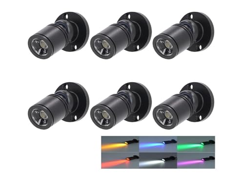5V LED Mini Spotlights Colorful - Dimmable 1.5W 150lm Tiny Spotlights for Displays with Wireless Dimmer - Pack of 6