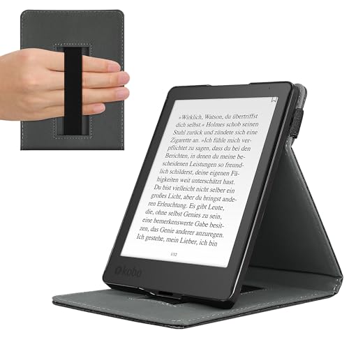 kwmobile Carcasa Compatible con Kobo Aura Edition 2 - Funda con Tapa y Soporte - Case Flip de