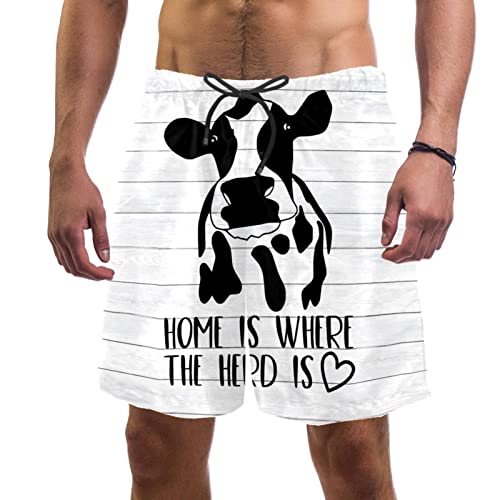 Maillots de bain pour hommes JDEZ à motif de vache et short de plage
