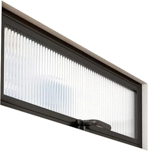 CATANK Ventanas giratorias para Cocina y baño, con manijas de Metal, Marco de aleación de Aluminio y Vidrio Templado para ventilación y privacidad (Negro, 50 x 40 cm/19,7 x 15,74 Pulgadas