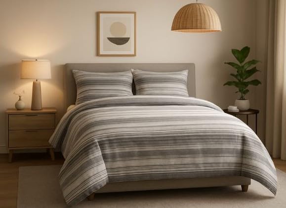 L'Emporio Casa Set Lenzuola Flanella Letto Matrimoniale 100% Caldo Cotone sopra 240x290 + sotto Angoli 160 a180x195 a 200 + 2 Federe 50x80 (Variante 14)