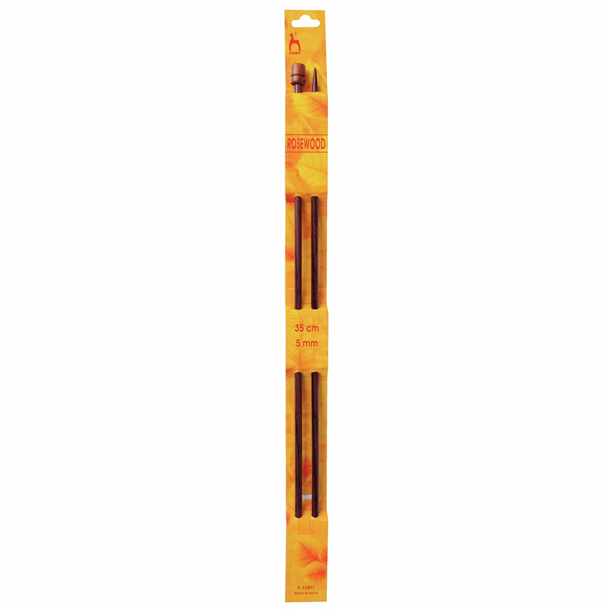 Pony Single Ended Rosewood Knitting Pins, Wood, Multi-Colour, 5.7 x 3 x 40.5 cm