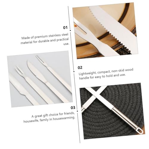 Set de 2 utensilios para barbacoa BESPORTBLE acero inoxidable miniatura 6